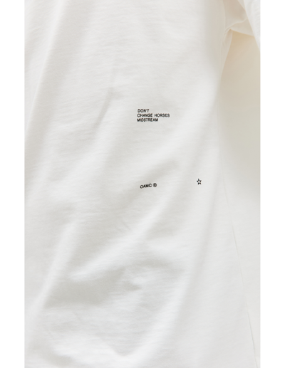 Shop Oamc T-shirt With Silk Patch In White