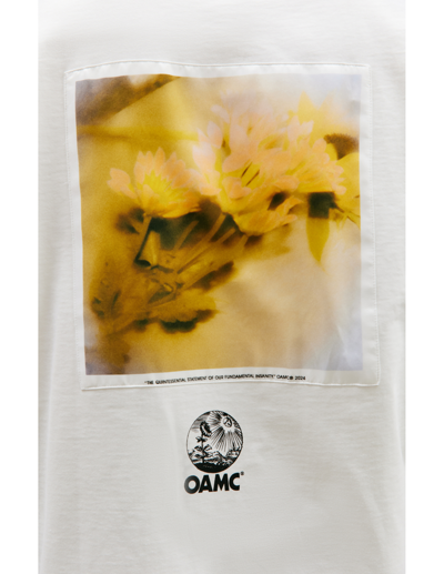 Shop Oamc T-shirt With Silk Patch In White