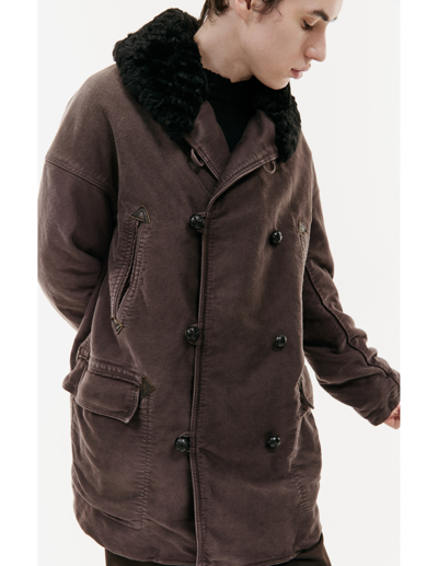 Shop Visvim Brown Sheepskin Coat