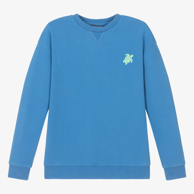 Shop Vilebrequin Teen Boys Blue Organic Cotton Sweatshirt