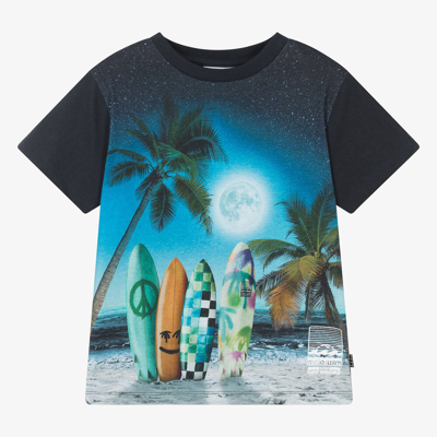 Shop Molo Teen Boys Navy Blue Sunset Surfer Cotton T-shirt