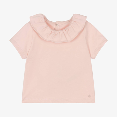 Shop Petit Bateau Girls Pink Organic Cotton T-shirt