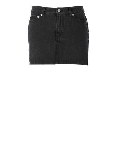 Shop Apc Cotton Mini Skirt In Black