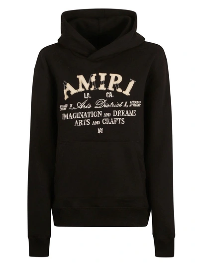 Shop Amiri Black Cotton Jersey Hoodie