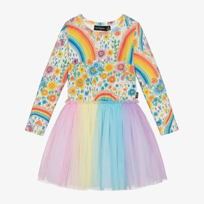 Shop Rock Your Baby Girls Multicoloured Cotton Tutu Dress In Pink