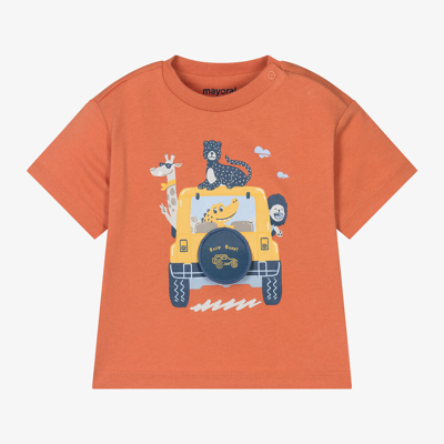 Shop Mayoral Boys Orange Cotton Safari Truck T-shirt