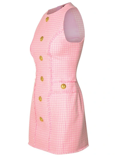 Shop Balmain Sleeveless Dress In Pink