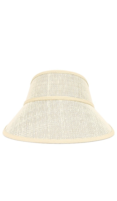 Brixton Newport Cotton And Straw Visor In 自然色 & 自然色