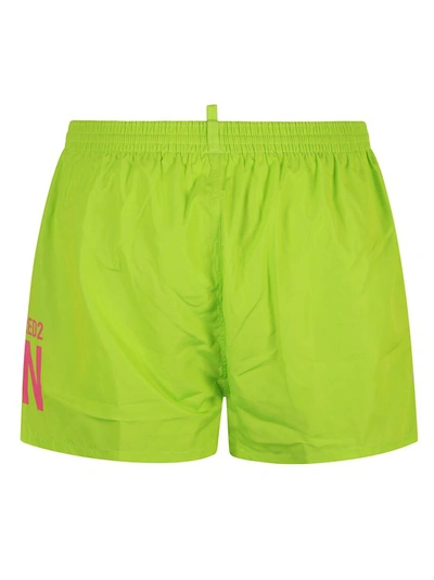 Shop Dsquared2 Boxer Midi Swim Shorts In Green
