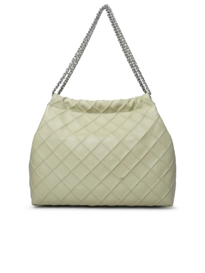 Shop Tory Burch 'fleming' Green Leather Bag In Neutrals