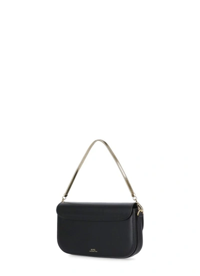 Shop Apc Black Smooth Leather Shoulder Bag