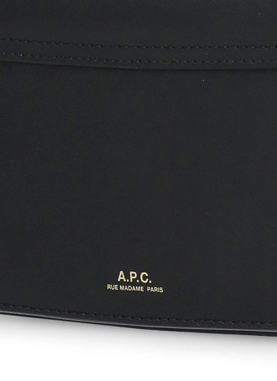 Shop Apc Black Smooth Leather Shoulder Bag