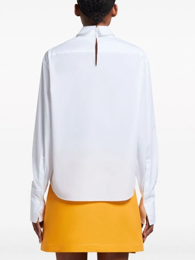 Shop Marni Pleat-detail Cotton Shirt In White