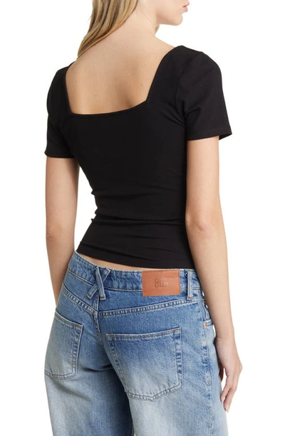 Bp. Corset Knit Top In Black Jet