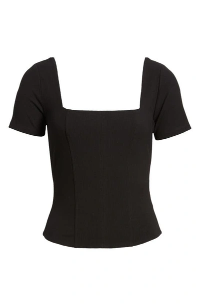 Bp. Corset Knit Top In Black Jet