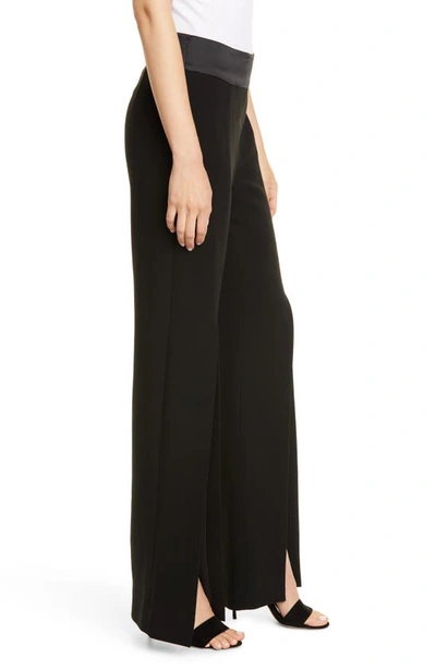 Shop Simkhai Jonathan  Front Slit Crepe Satin Combo Pants In Black