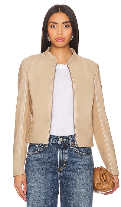 Shop Lamarque Hira Jacket In Distressed Wheat