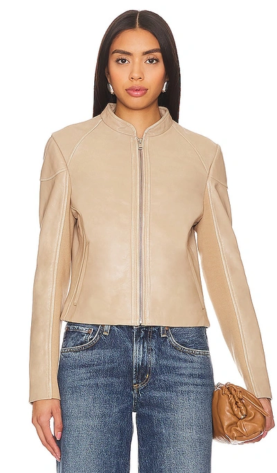 Shop Lamarque Hira Jacket In Distressed Wheat