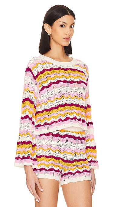 L*space X Revolve Sun Ray Sweater In Peony  Tamarind & Berry Multi