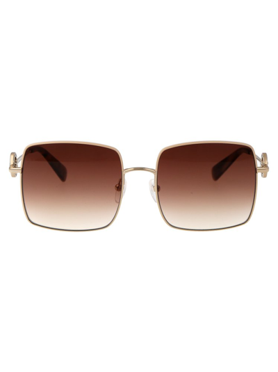 Shop Longchamp Square Frame Sunglasses In Multi