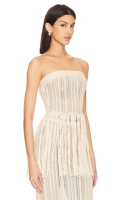 Tularosa Celestie Fringe Tube Top In 象牙白