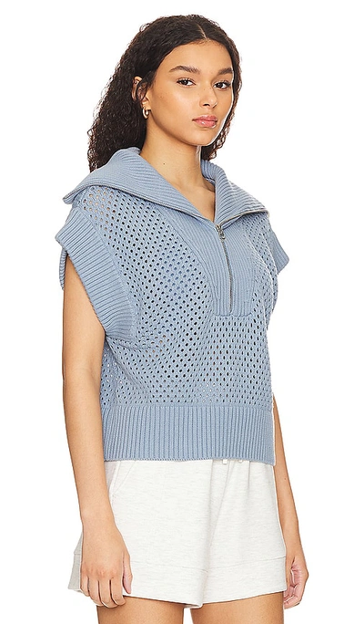 Shop Varley Mila Half Zip Sweater In Ashley Blue