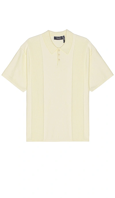 Shop Wao Short Sleeve Knit Polo In 米白
