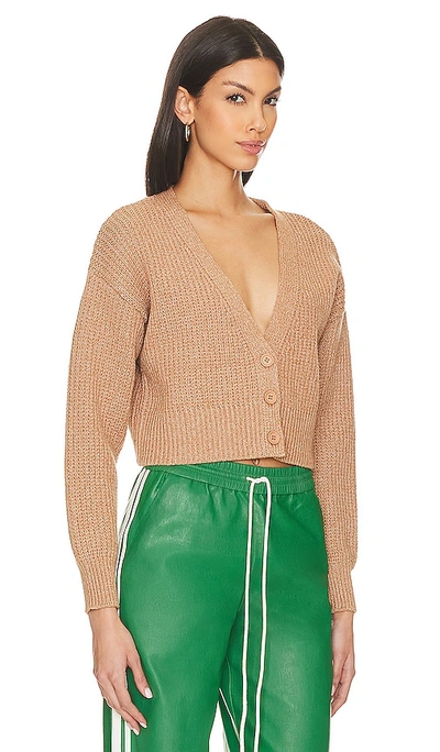 525 Jenny Crop Cardigan In 肉桂色