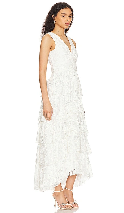 1.state Cascading Ruffle Maxi Dress In 新颖象牙白