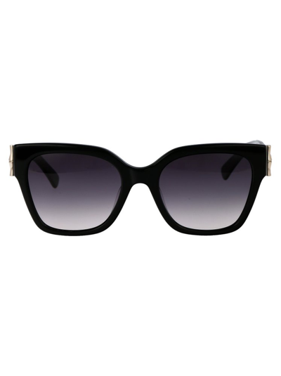 Shop Longchamp Square Frame Sunglasses In Black