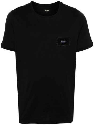 Shop Fendi T-shirt T-shirt In Jersey Nero In Black