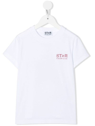 Shop Golden Goose Kids T-shirt Con Stampa In White