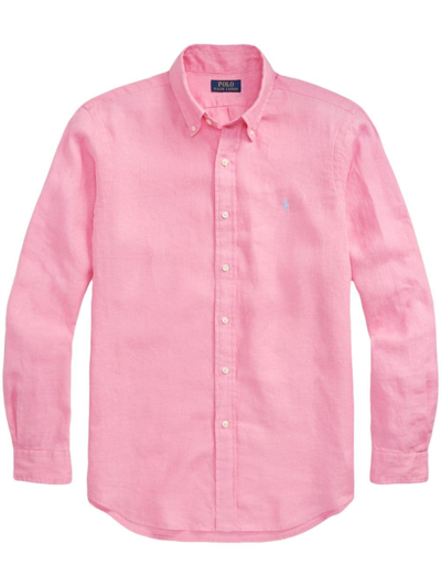 Shop Polo Ralph Lauren Camicia Con Ricamo In Pink