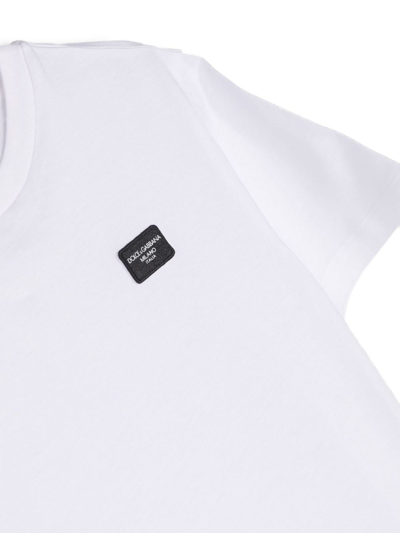 Shop Dolce & Gabbana Kids T-shirt Con Applicazione In White