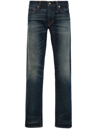 Shop Tom Ford Jeans Slim A Vita Media In Blue