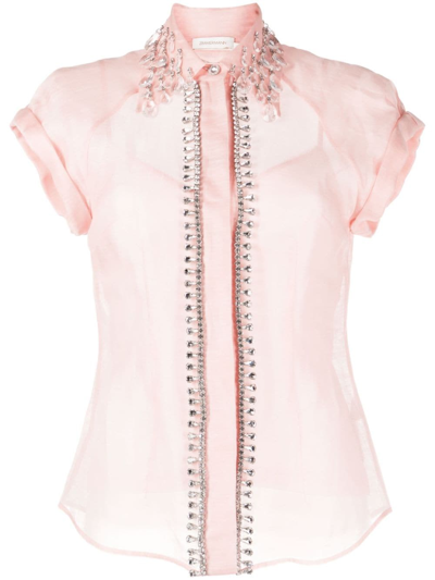 Shop Zimmermann Blusa In Pink