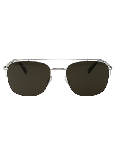 Shop Mykita Nor Navigator Frame Sunglasses In Silver