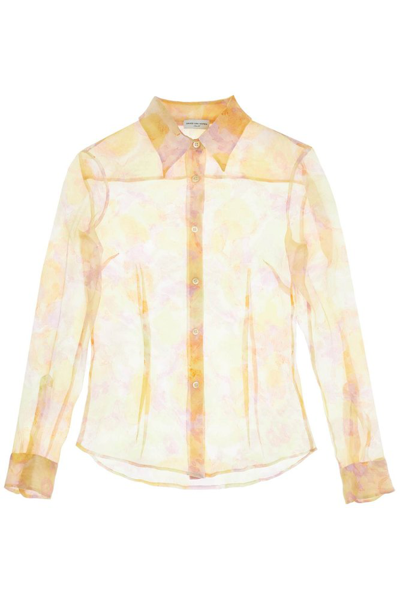 Shop Dries Van Noten Crinkle Effect Cloudy Chiffon Shirt In Multi
