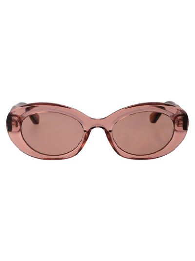Shop Longchamp Oval Frame Sunglasses In Pink
