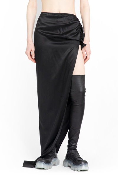 Shop Rick Owens Ruffle Detailed Maxi Skirt In Black