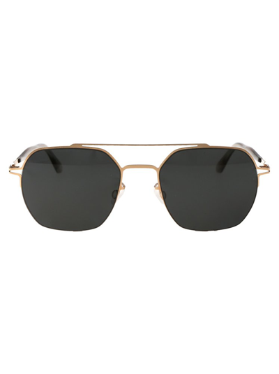 Shop Mykita Arlo Aviator Sunglasses In Gold
