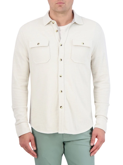 Robert Graham Brunner Knit Button-up Shirt In Offwhite