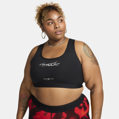 Shop Nike Women's X Megan Thee Stallion Light-support Non-padded Sports Bra (plus Size) In Black
