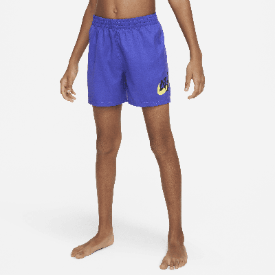 Shop Nike Swim Scribble Big Kids' (boys') 4" Volley Shorts In Purple