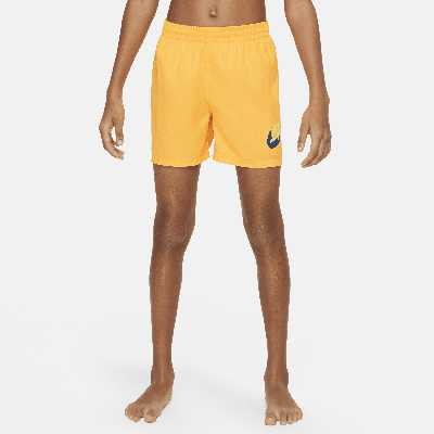 Shop Nike Swim Scribble Big Kids' (boys') 4" Volley Shorts In Orange