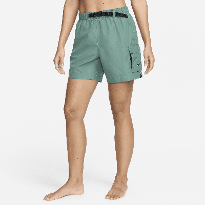Shop Nike Women's Swim Voyage Cover-up Shorts In Green