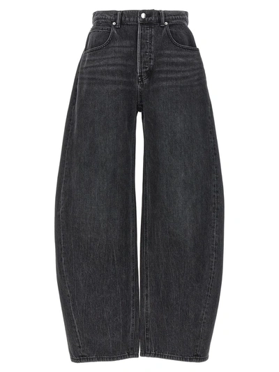 Shop Alexander Wang 'oversized Rounded' Jeans In Gray