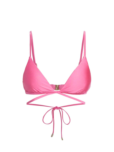 Shop Simkhai Women's Harlen Strappy Bikini Top In Begonia