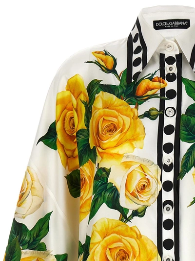 Shop Dolce & Gabbana 'rose Gialle' Shirt In Yellow