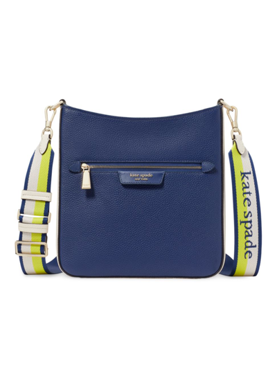 Shop Kate Spade Women's Hudson Colorblocked Leather Messenger Crossbody Bag In Blue